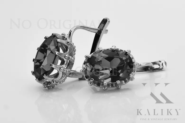 Russe soviétique 925 argent sterling Alexandrite Rubis Émeraude Saphir Aigue-marine Zircon ... Boucles d’oreilles VEC079S