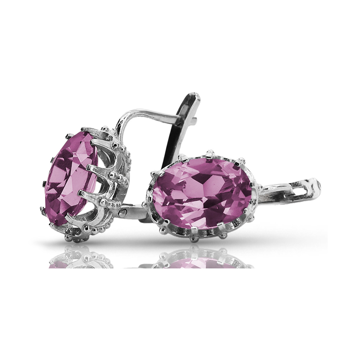 Russe soviétique 925 argent sterling Alexandrite Rubis Émeraude Saphir Aigue-marine Zircon ... Boucles d’oreilles VEC079S