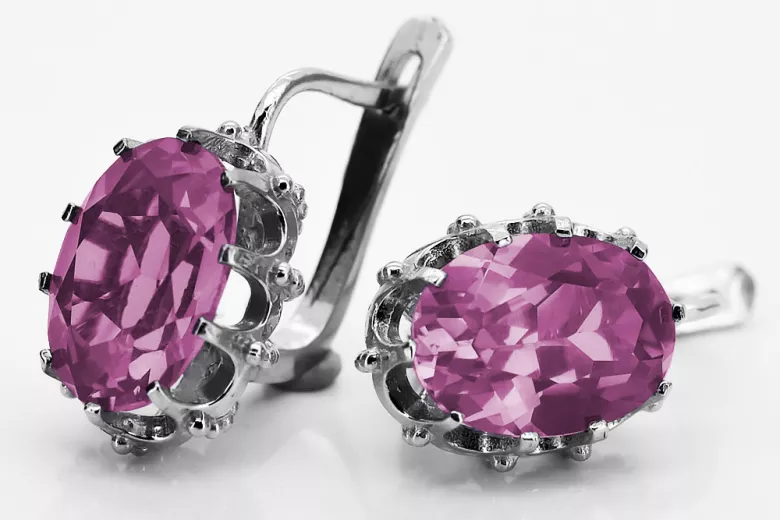 Russe soviétique 925 argent sterling Alexandrite Rubis Émeraude Saphir Aigue-marine Zircon ... Boucles d’oreilles VEC079S