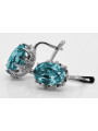 Russe soviétique 925 argent sterling Alexandrite Rubis Émeraude Saphir Aigue-marine Zircon ... Boucles d’oreilles VEC079S