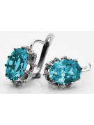 Vintage 925 Silver aquamarine earrings vec079s Vintage