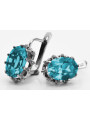 Russe soviétique 925 argent sterling Alexandrite Rubis Émeraude Saphir Aigue-marine Zircon ... Boucles d’oreilles VEC079S