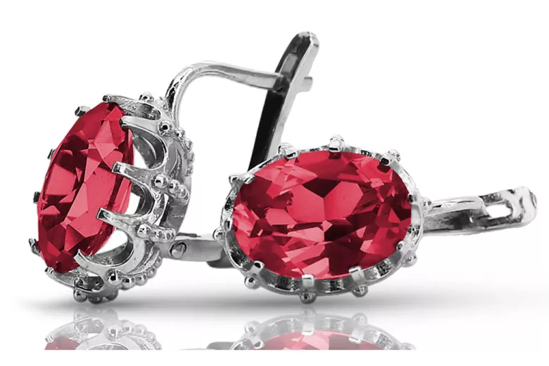 Russe soviétique 925 argent sterling Alexandrite Rubis Émeraude Saphir Aigue-marine Zircon ... Boucles d’oreilles VEC079S