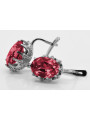 Vintage 925 Silver ruby earrings vec079s Vintage