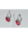 Vintage 925 Silver ruby earrings vec079s Vintage