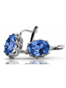 Vintage 925 Silver sapphire earrings vec079s Vintage