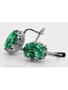 Vintage 925 Silver emerald earrings vec079s Vintage