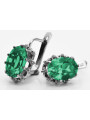 Vintage 925 Silver emerald earrings vec079s Vintage