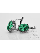 Vintage 925 Silver emerald earrings vec079s Vintage