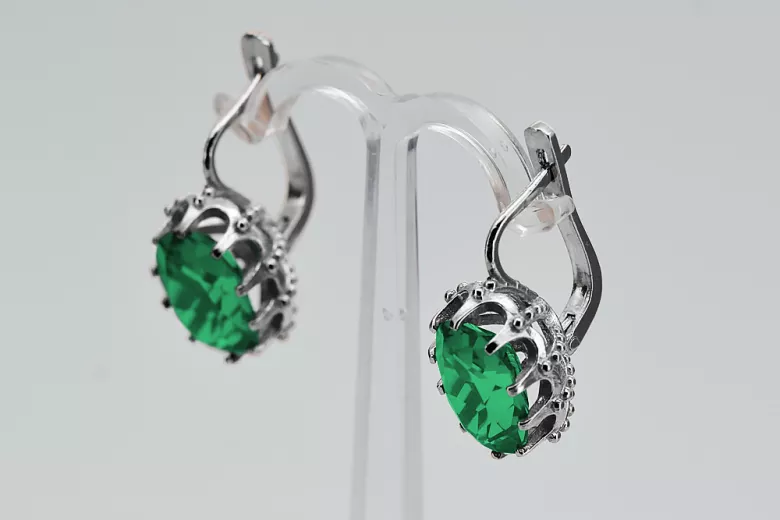 Russe soviétique 925 argent sterling Alexandrite Rubis Émeraude Saphir Aigue-marine Zircon ... Boucles d’oreilles VEC079S