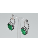 Vintage 925 Silver emerald earrings vec079s Vintage