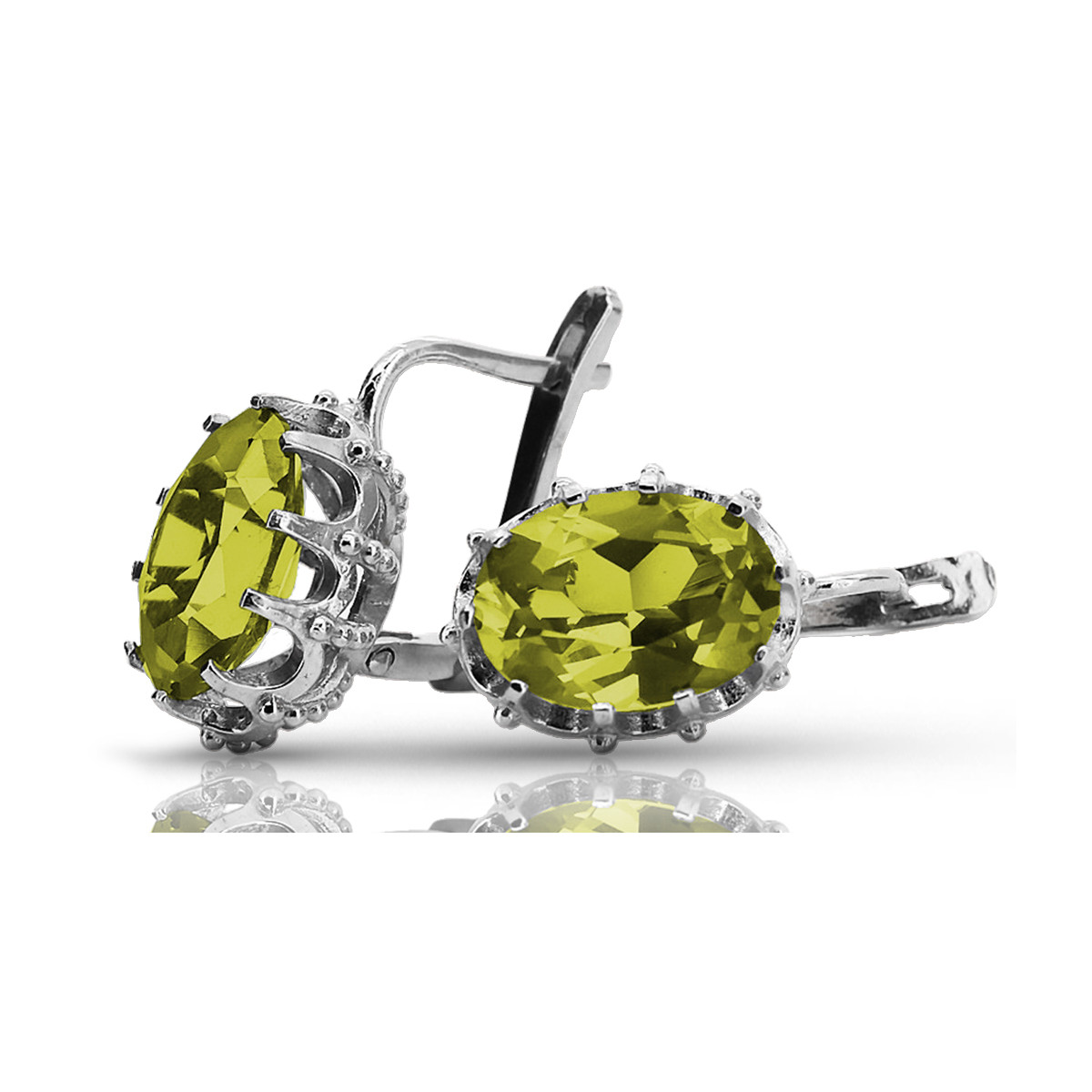 Vintage 925 Silver peridot earrings vec079s Vintage