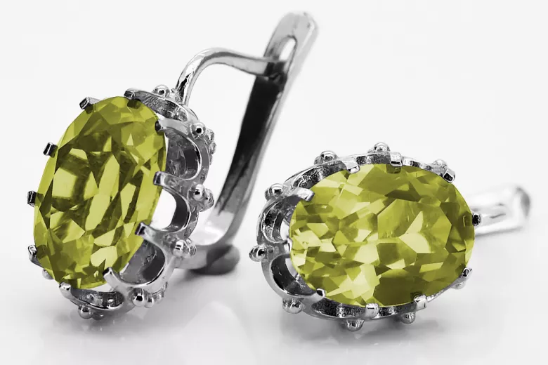 Vintage 925 Silver peridot earrings vec079s Vintage