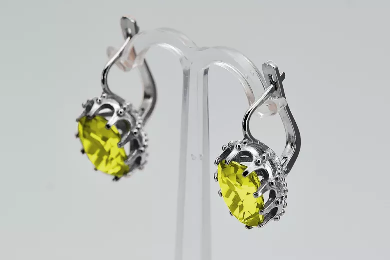 Vintage 925 Silver peridot earrings vec079s Vintage