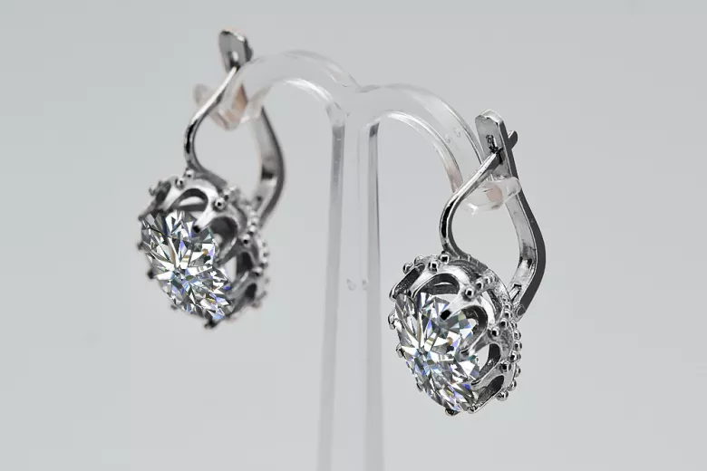 Russe soviétique 925 argent sterling Alexandrite Rubis Émeraude Saphir Aigue-marine Zircon ... Boucles d’oreilles VEC079S