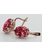 Élégantes Boucles d'oreilles en Or rose 14 carats avec Rubis vintage d'origin vec079 Vintage