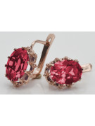 Élégantes Boucles d'oreilles en Or rose 14 carats avec Rubis vintage d'origin vec079 Vintage