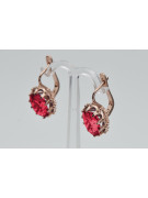 "Authentic Vintage 14K Rose Gold Earrings with Ruby Accents vec079" Vintage