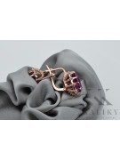 Vintage silver rose gold plated 925 amethyst earrings vec079rp Vintage