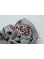 Vintage silver rose gold plated 925 amethyst earrings vec079rp Vintage