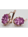 Vintage silver rose gold plated 925 amethyst earrings vec079rp Vintage