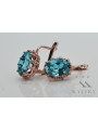 Vintage silver rose gold plated 925 Aquamarine earrings vec079rp Vintage