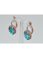 Russe soviétique argent rose or plaqué 925 Alexandrite Rubis Émeraude Saphir Aigue-marine Zircon ... Boucles d’oreilles VEC079RP