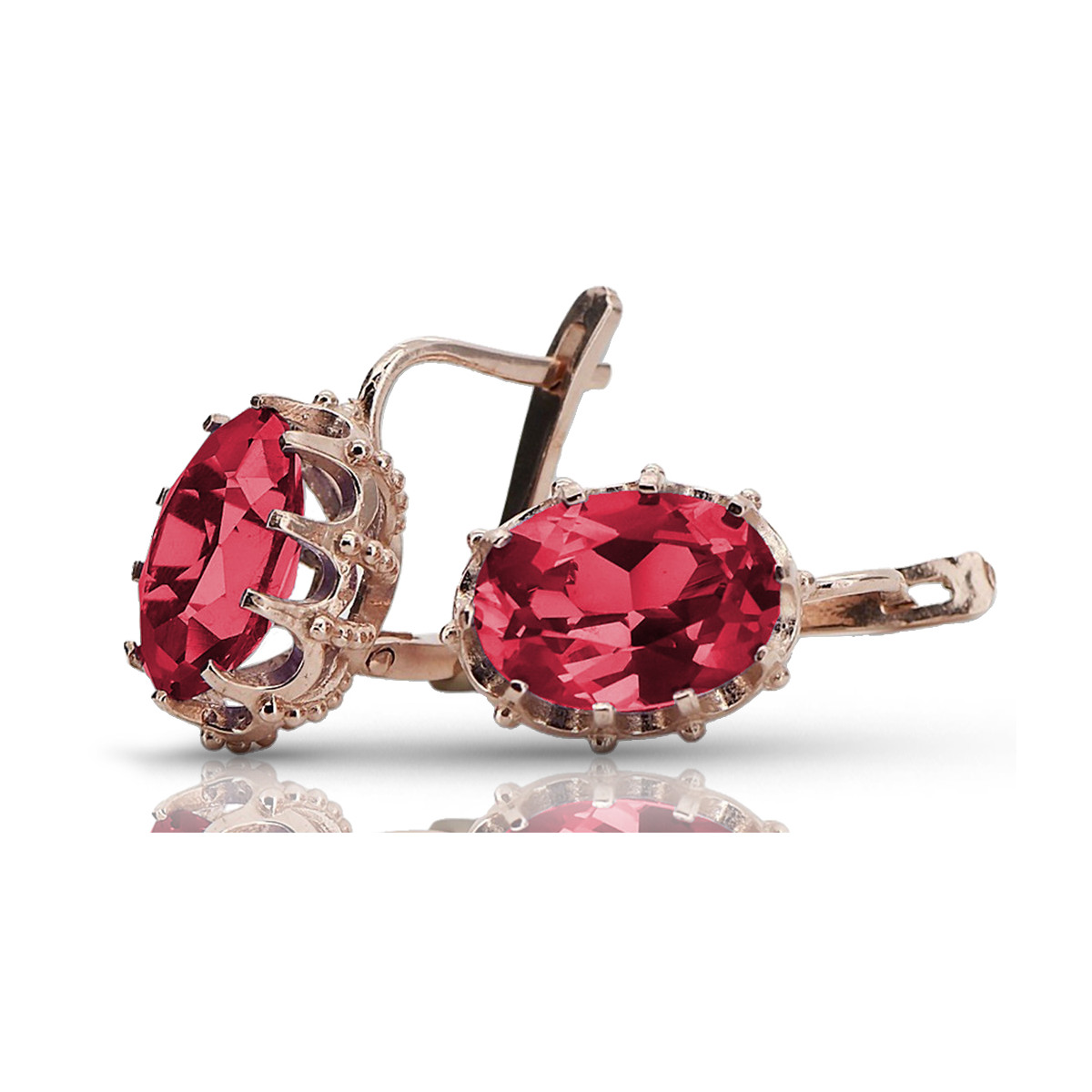 Russe soviétique argent rose or plaqué 925 Alexandrite Rubis Émeraude Saphir Aigue-marine Zircon ... Boucles d’oreilles VEC079RP