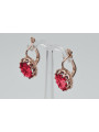 Vintage silver rose gold plated 925 Ruby earrings vec079rp Vintage