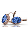 Vintage silver rose gold plated 925 Sapphire earrings vec079rp Vintage