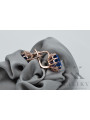 Vintage silver rose gold plated 925 Sapphire earrings vec079rp Vintage