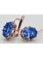 Vintage silver rose gold plated 925 Sapphire earrings vec079rp Vintage