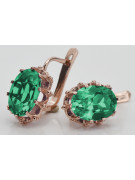 Vintage silver rose gold plated 925 emerald earrings vec079rp Vintage