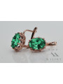 Vintage silver rose gold plated 925 emerald earrings vec079rp Vintage