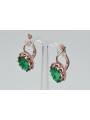 Vintage silver rose gold plated 925 emerald earrings vec079rp Vintage