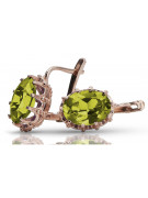 Vintage silver rose gold plated 925 peridot earrings vec079rp Vintage