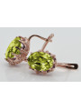 Vintage silver rose gold plated 925 peridot earrings vec079rp Vintage