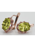 Vintage silver rose gold plated 925 peridot earrings vec079rp Vintage