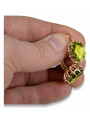 Vintage silver rose gold plated 925 peridot earrings vec079rp Vintage