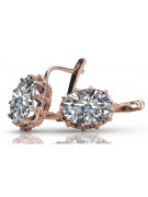 Vintage silver rose gold plated 925 zircon earrings vec079rp Vintage