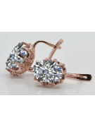 Vintage silver rose gold plated 925 zircon earrings vec079rp Vintage