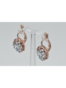 Vintage silver rose gold plated 925 zircon earrings vec079rp Vintage