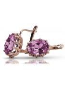 "Elegante Amethyst Vintage-Roségold 14k Ohrhänger vec079" Vintage