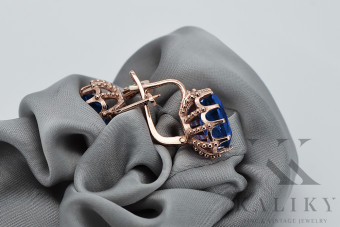 "Aur Roz de 14k cu Safir Autentic Vintage, Model vec079" Vintage