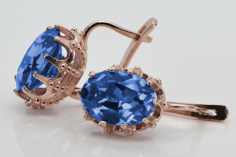 "Aur Roz de 14k cu Safir Autentic Vintage, Model vec079" Vintage