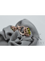 "14K 585 Rose Gold Vintage Earrings Adorned with Yellow Peridot vec079" Vintage