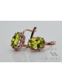 Pendientes Exquisitos de Peridoto Amarillo en Oro Rosa Antiguo 14k, Vec079. Vintage