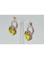 "Boucles d'oreilles élégantes vec079 en Or rose 14 carats, Péridot jaun Vintage" Vintage