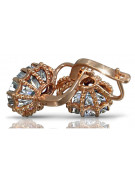 Elegant Vintage 14K Rose Gold Zircon Earrings vec079