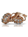 Boucles d'oreilles en or rose 14 carats et zircon, design vintage authentique vec079. Vintage